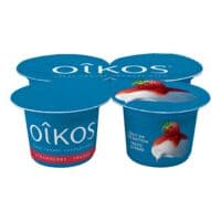 Oikos Yogourt grec 2 % brassé fraises banane 4 x 100 g