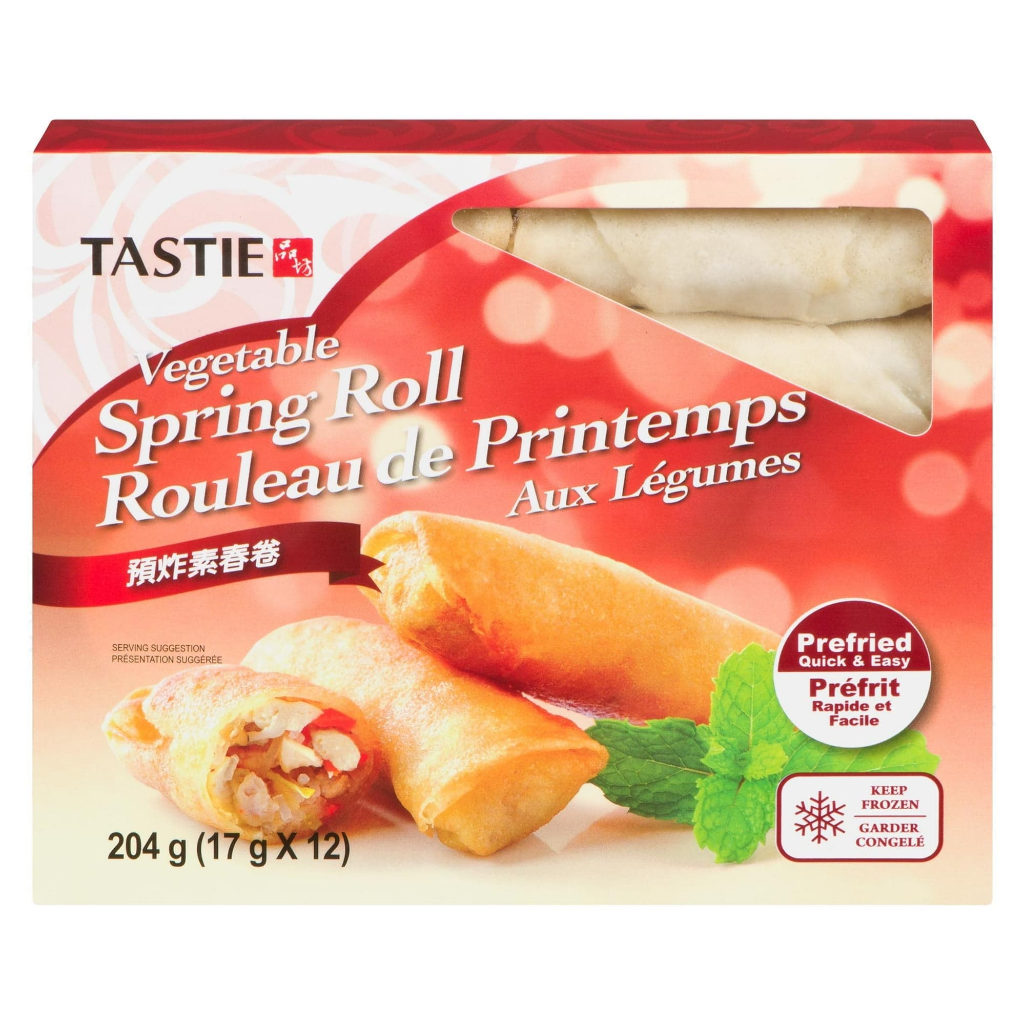 Tastie Vegetable Spring Roll 204 g, Net Wt. 204 g (17 g x 12)