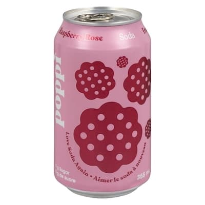 Poppi Soda framboise et rose 4 x 355 ml (canettes)