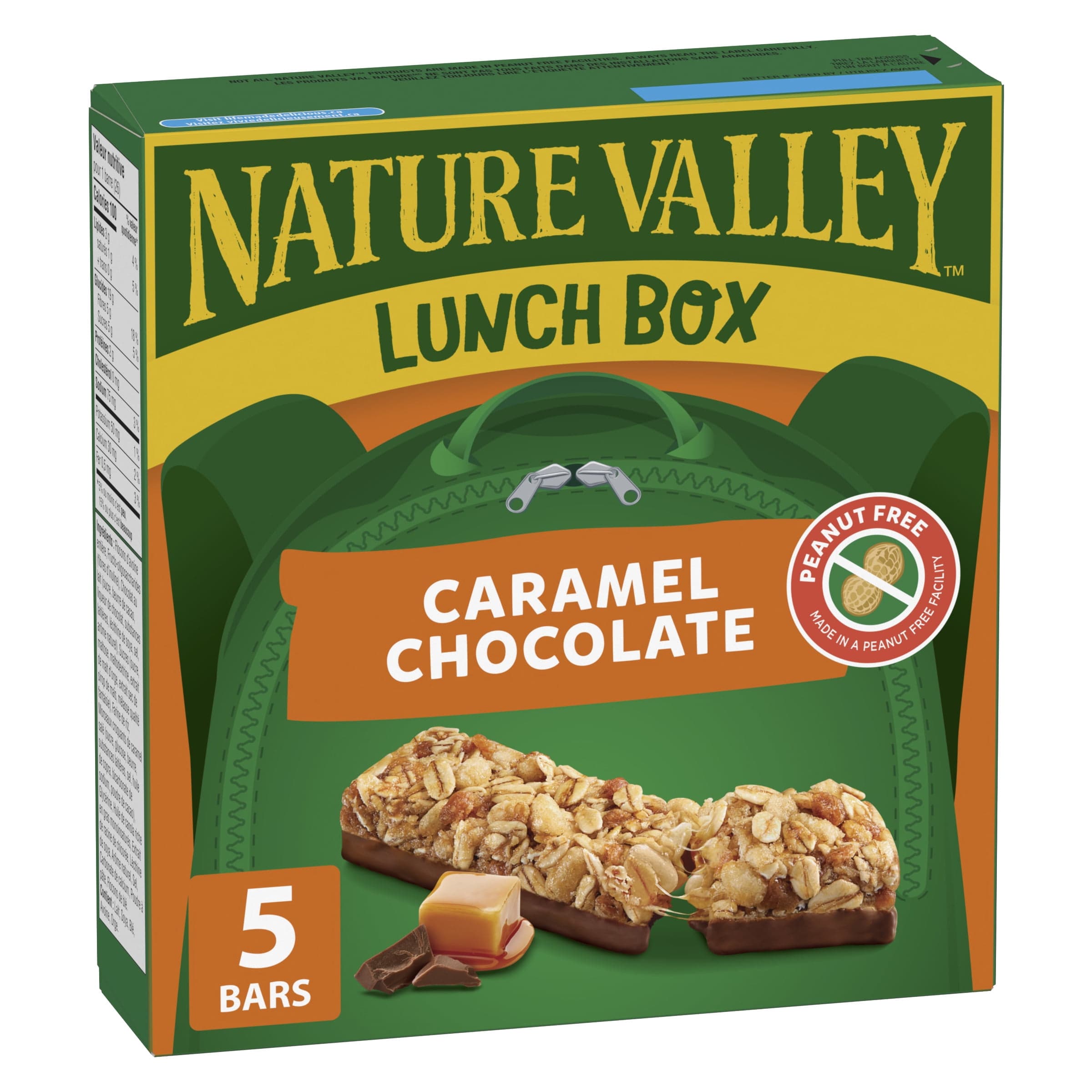 Nature Valley Lunchbox Granola Bars, Caramel Chocolate, Kids Snacks, 5 Bars