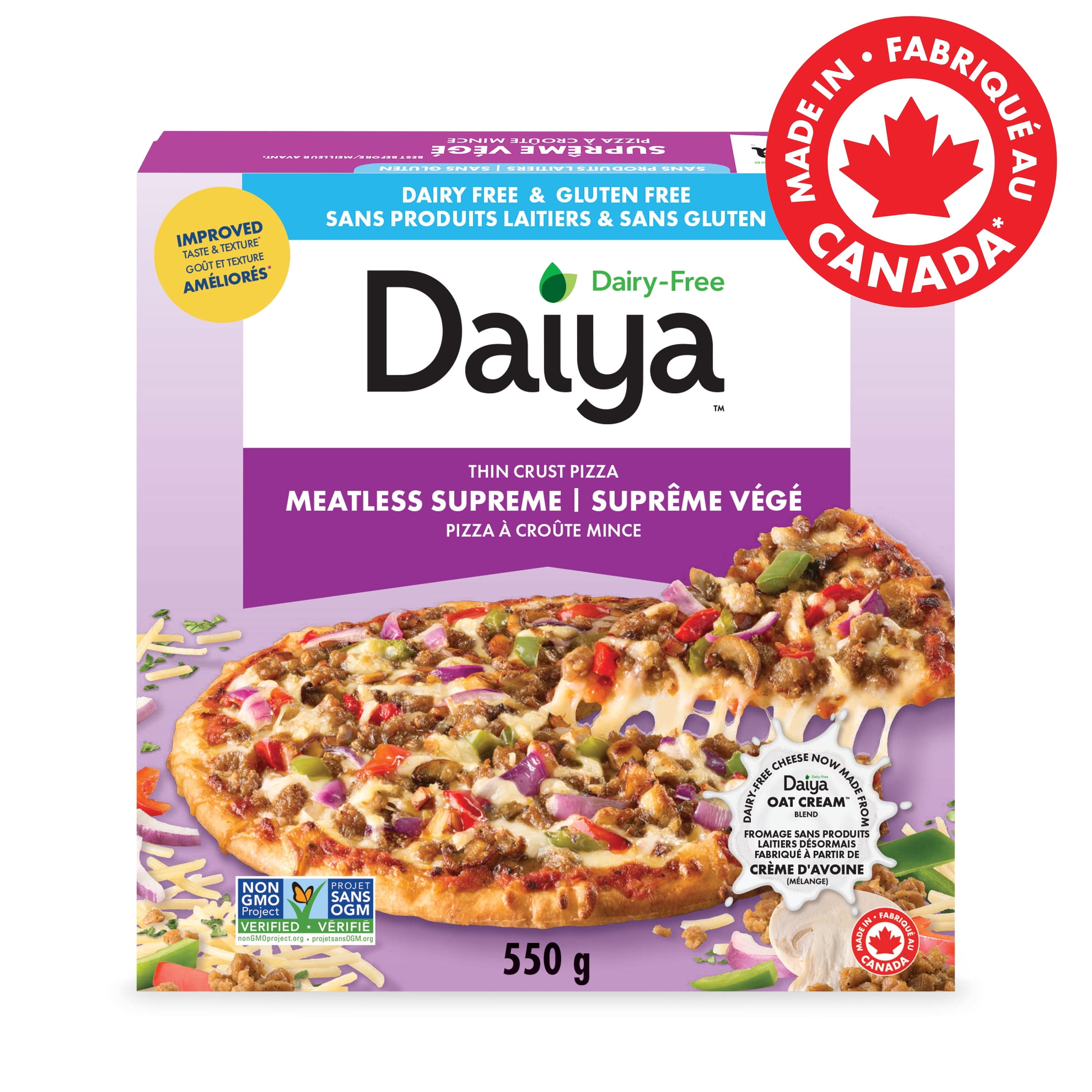 Daiya Dairy Free Gluten Free Supreme Pizza, Vegan (Frozen), 550g