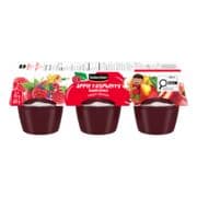 Collations de compote de pommes et framboises sucrées