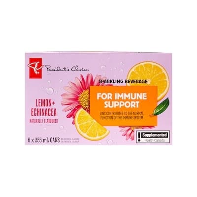 Lemon + Echinacea Flavoured Sparkling Beverage with Zinc for Immune Support