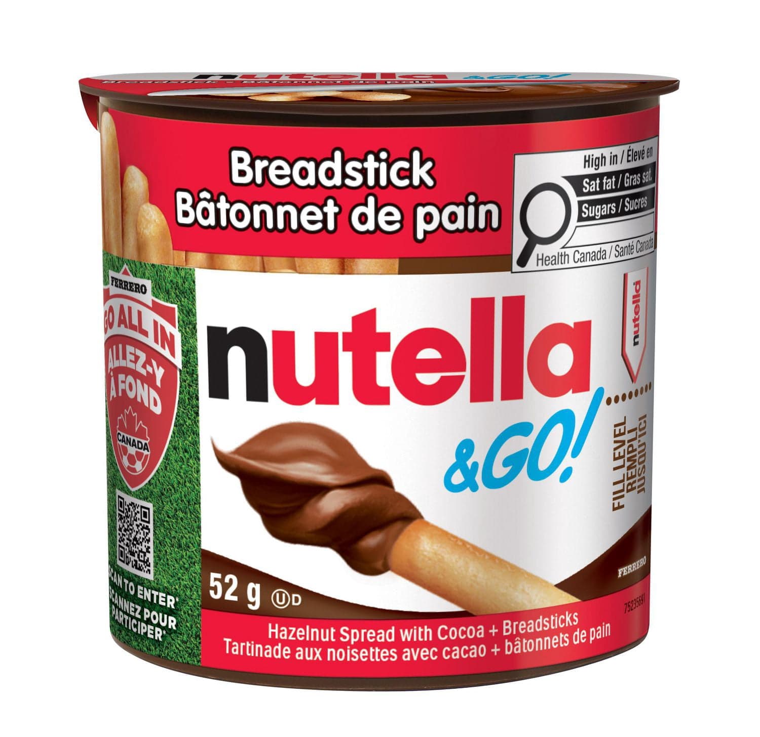 NUTELLA & GO! Hazelnut And Cocoa Spread with Breadsticks, Snack Packs, Perfect Snacks for Kids