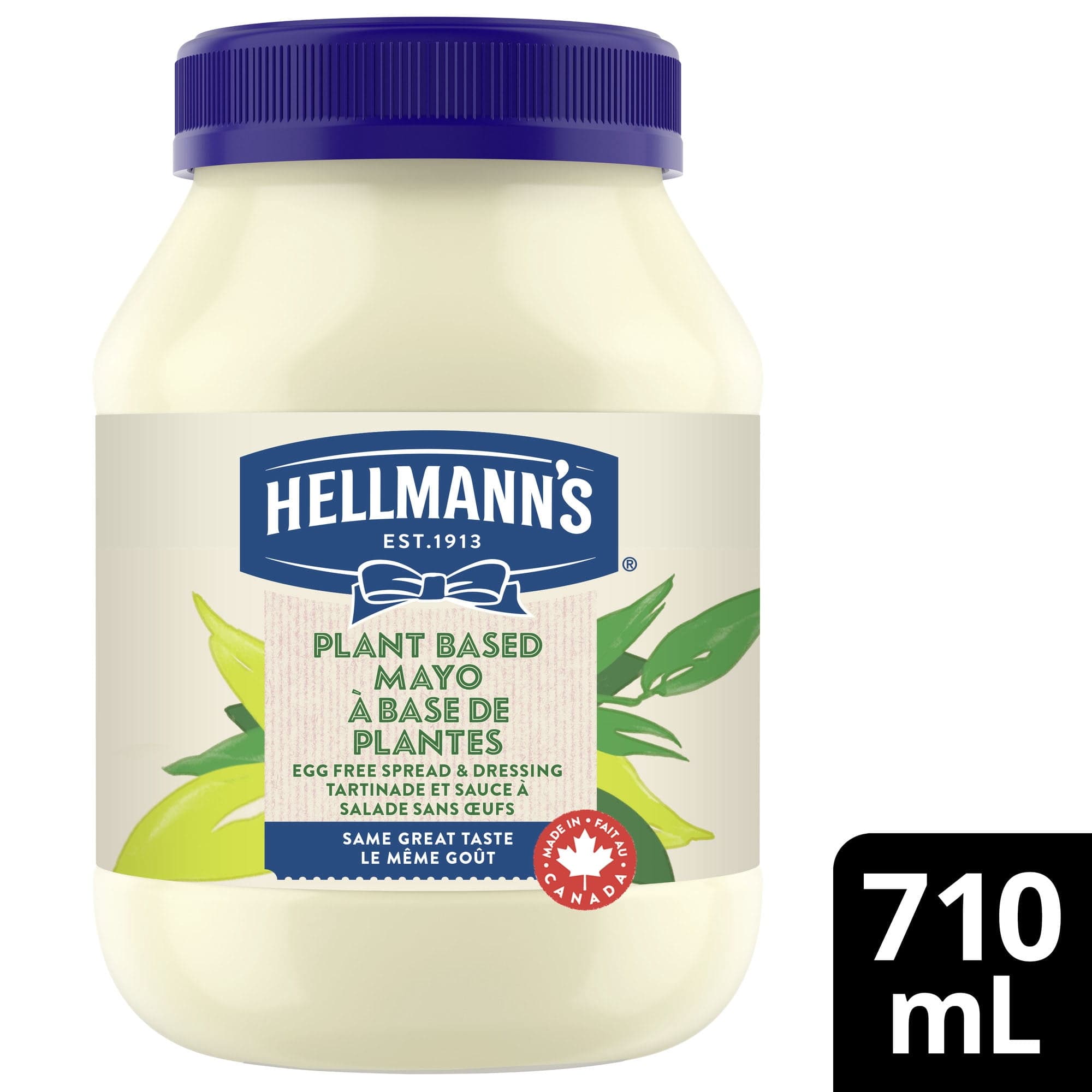Hellmann’s Egg‑Free Dressing & Sandwich Spread, Plant‑Based Condiment for Vegan Burgers and Salads, 710 ml Jar