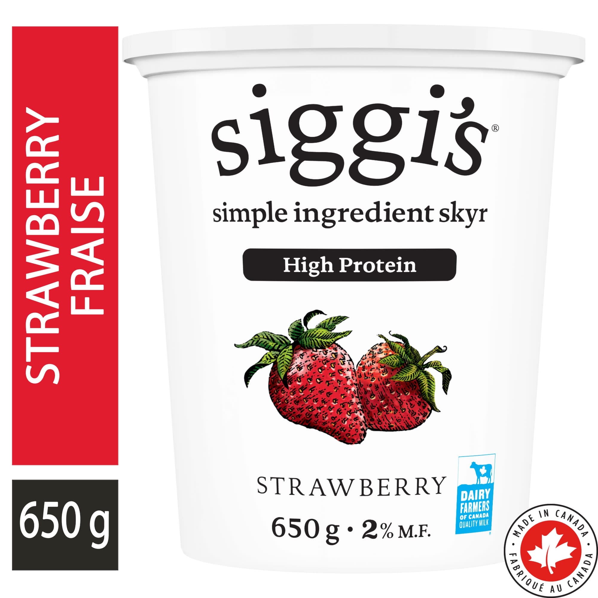Siggi's Yogourt skyr 2 % fraise 4 x 100 g
