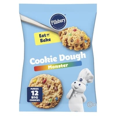 Monster Cookie Dough with Candy Pieces, Peanut Butter & Chocolate Chips, Ready to Bake, 12 ct