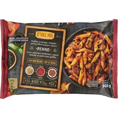 O'Sole Mio Penne pâte avec saucisse italienne sauce tomate et poivrons grillés 908 g