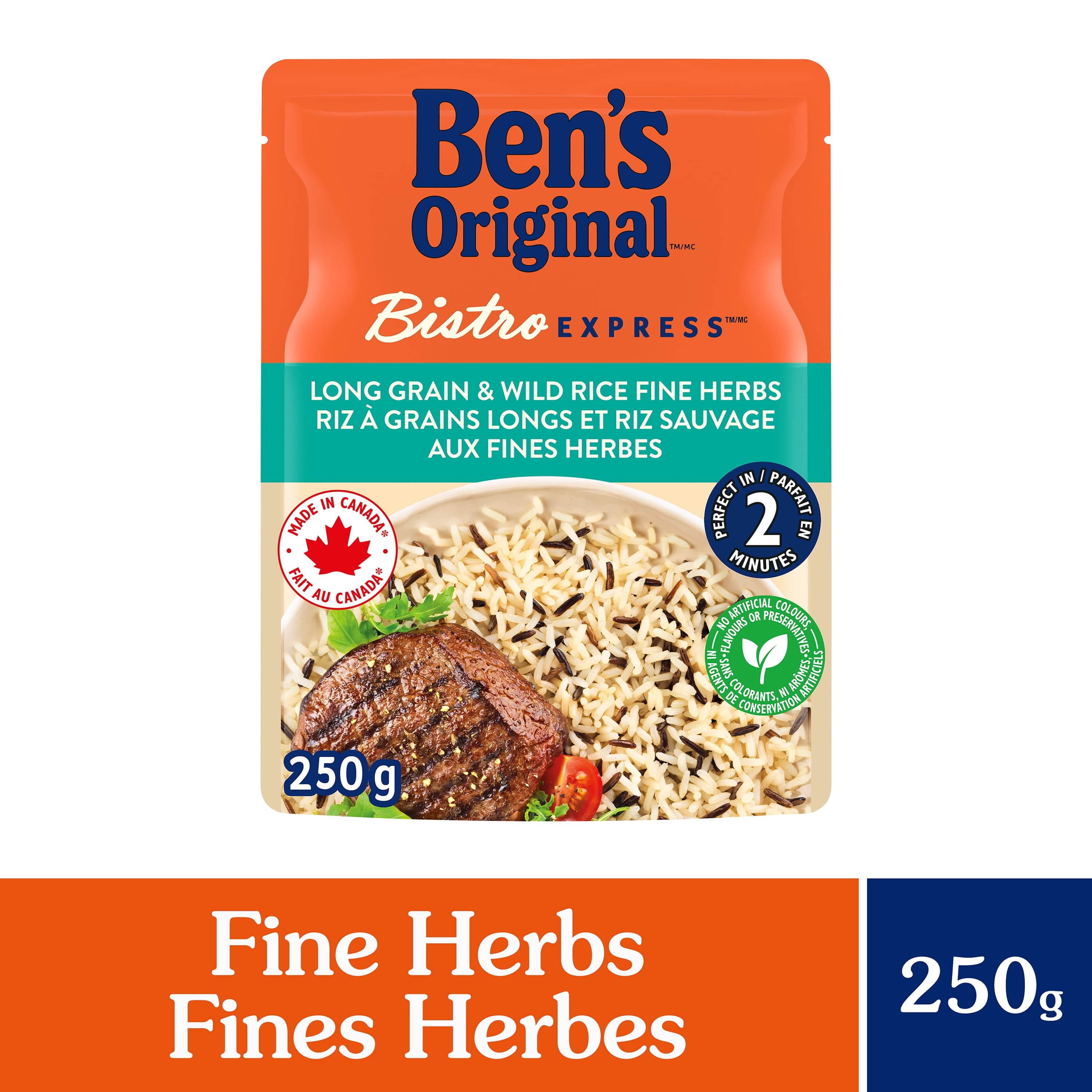 BEN'S ORIGINAL BISTRO EXPRESS Long Grain & Wild Rice Fine Herbs, 250g Pouch