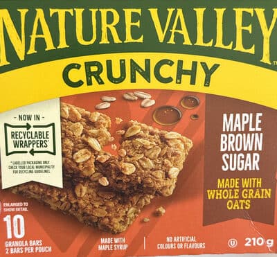 Crunchy granola bars Maple brown sugar