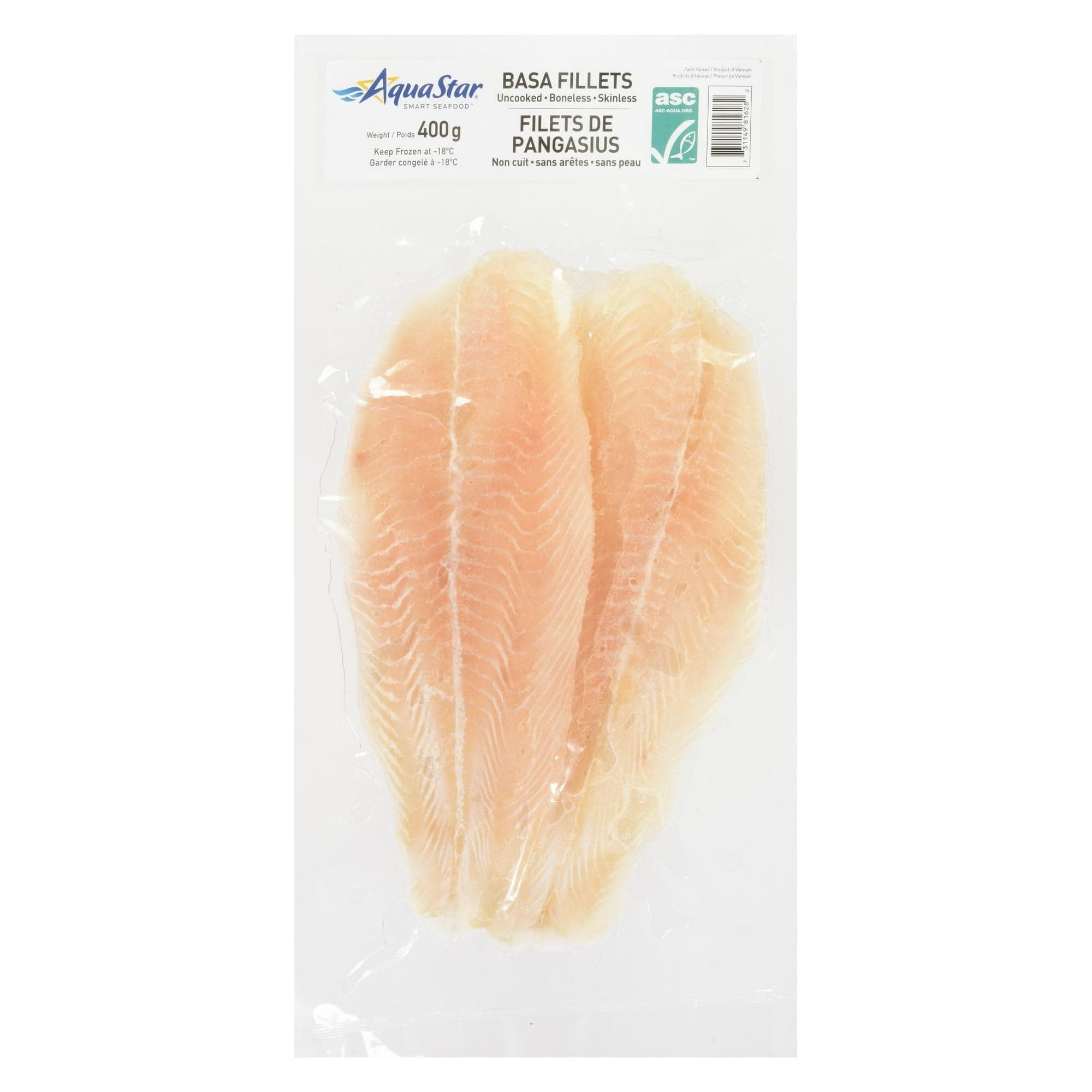 Aqua Star Basa Fillets, - Uncooked<br>- Boneless<br>- Skinless