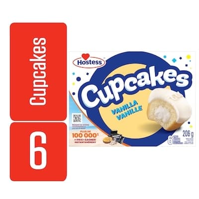 Hostess Gâteaux cup cake vanille 6 un 206 g