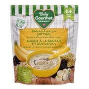 Céréales complètes de gruau à la banane et aux raisins pour bébés de 6 mois et plus