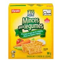 Fins au blé Craquelins à saveur de légumes réduits en gras