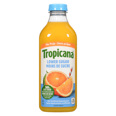 Orange Juice Lower Sugar, No Pulp