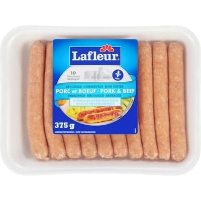 Lafleur Saucisses porc et boeuf 375 g