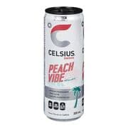 Boisson énergisante pétillante à saveur de pêche blanche