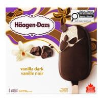Häagen-Dazs Barres de crème glacée à la vanille et au chocolat noir 3 x 88 ml